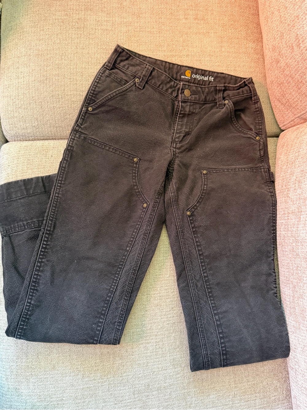 Carhartt Women's Double Knee Original Fit Black Utility Jean Pants Size 2